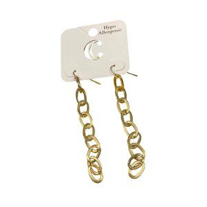 Charming Charlie Hypoallergenic Gold-Tone Chain Link Drop Earrings MSRP 16